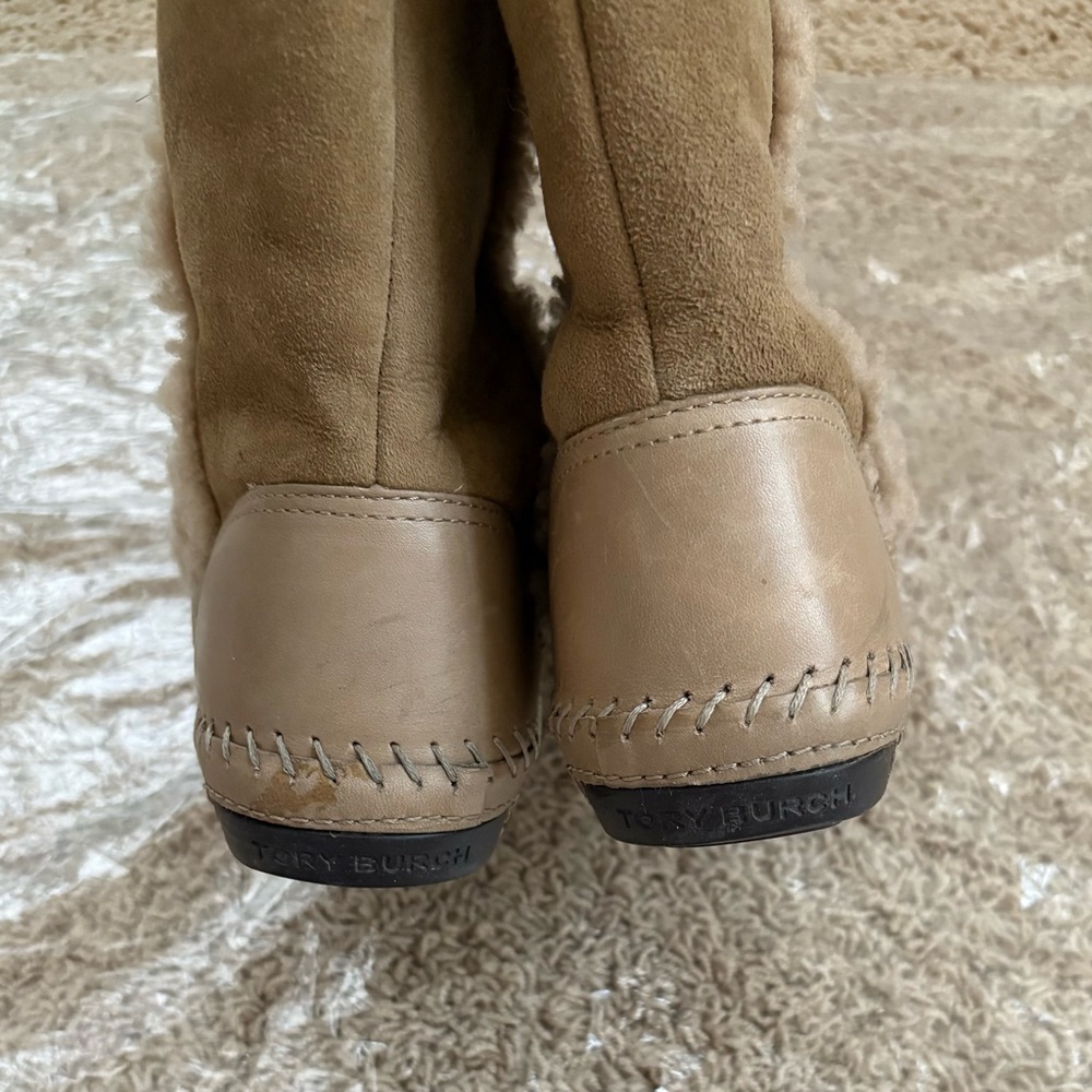 Tory Burch Tan Shearling Boots - Picture 4 of 5